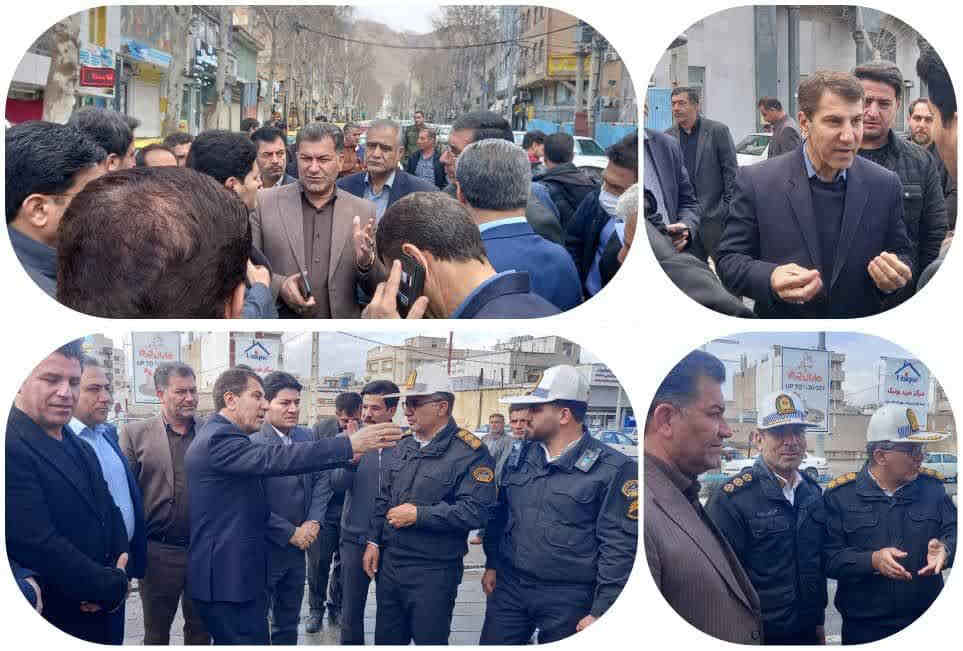 بازدید معاون عمرانی استانداری ایلام به اتفاق فرماندار و شهردار ایلام از مرکز شهر